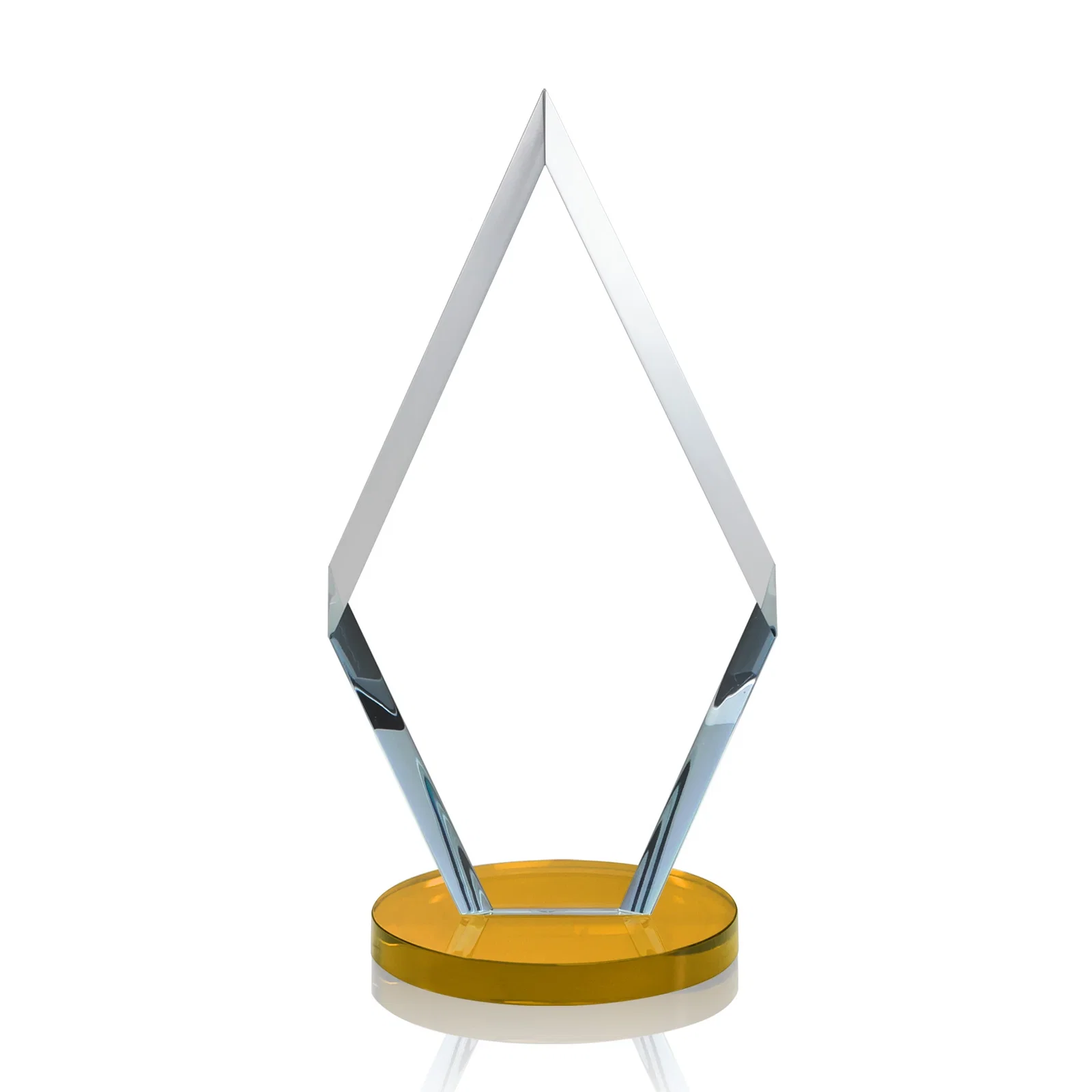 Custom engraved Starfire Crystal Diamond Award, Also in Rosewood Crystal for company anniversary events