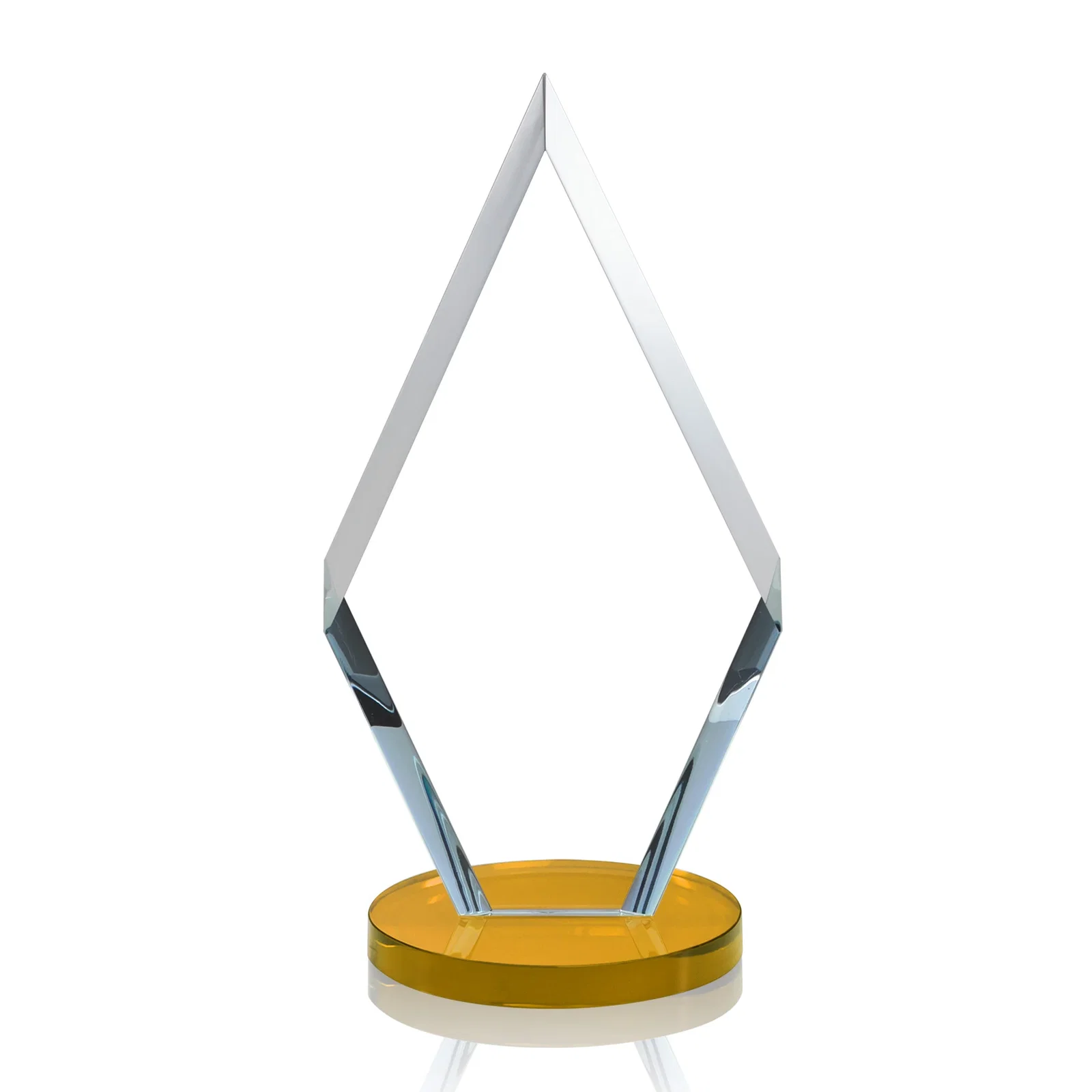 Custom Starfire Crystal Diamond Award, Also in Rosewood Crystal, with your logo for employee recognition