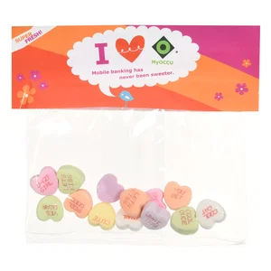 Candy Bag with Header Card and Conversation Hearts