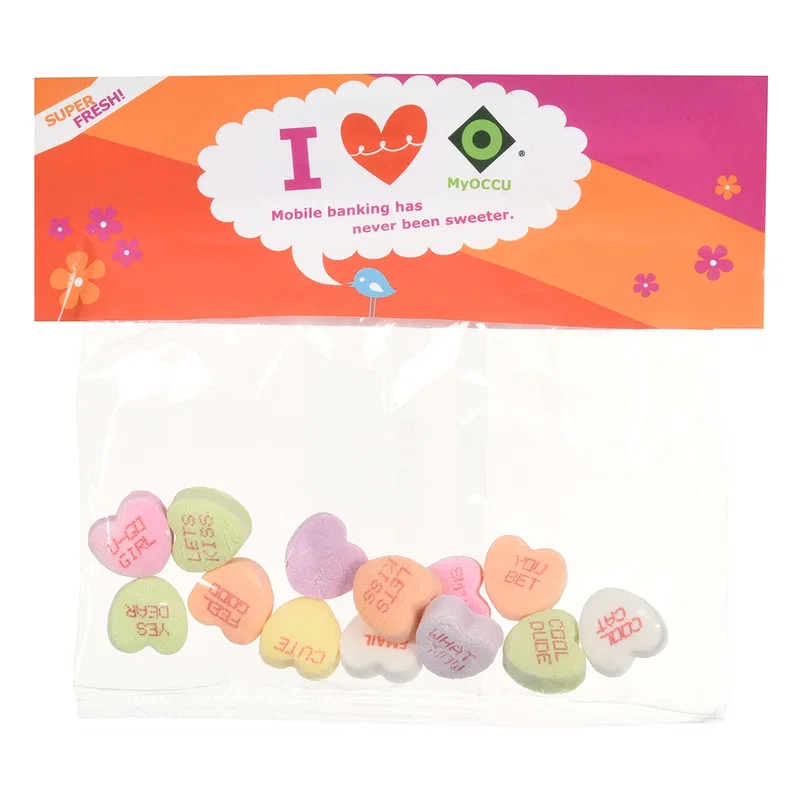 Candy Bag with Header Card and Conversation Hearts