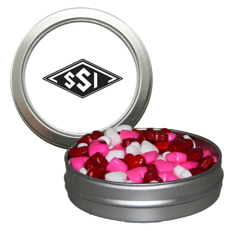 Sweets fill the shallow tin to the brim
