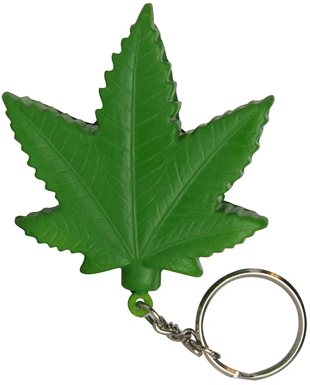 Cannabis Leaf Stress Reliever Keyring — view 2