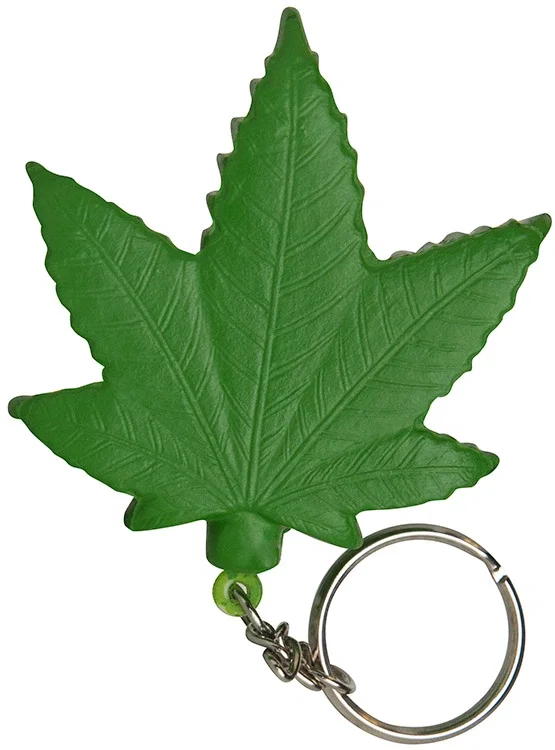 Cannabis Leaf Stress Reliever Keyring — view 3