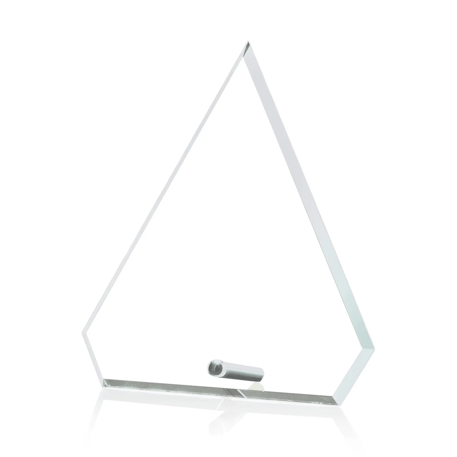 Personalized Starfire Crystal Diamond Award with a Chrome or Gold Easel Pin for retirement presentations