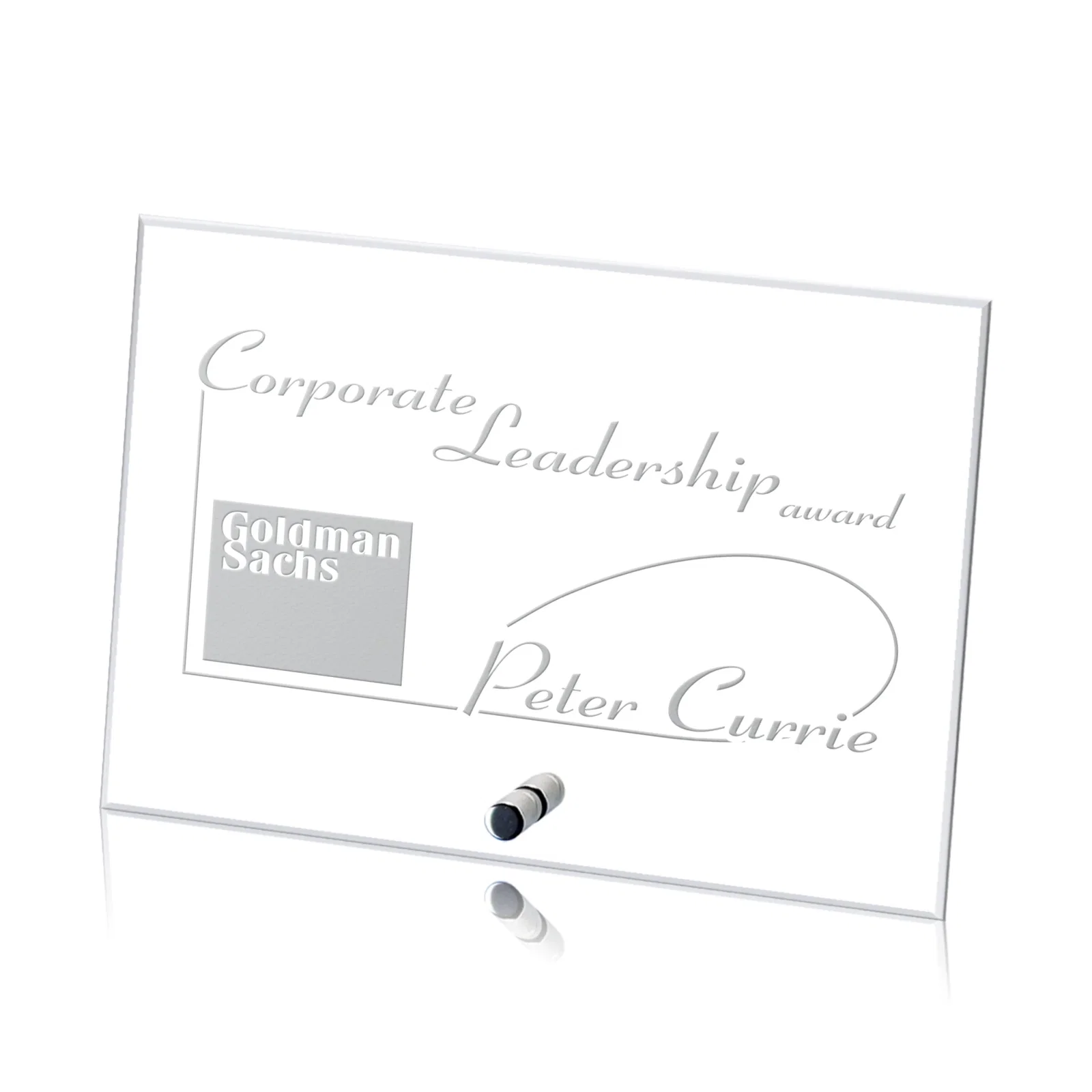 Custom Starfire Crystal Rectangle Award, Wider Than It Is Tall, awards for company anniversary events