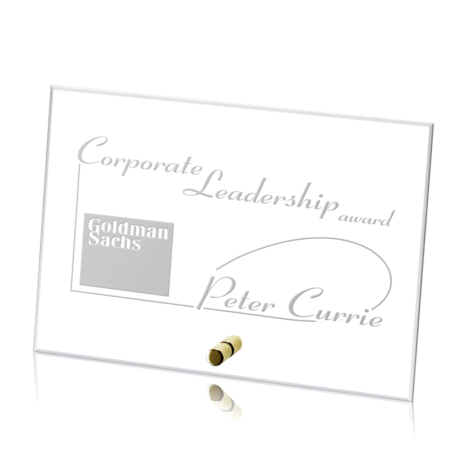 Personalized Starfire Crystal Rectangle Award, Wider Than It Is Tall, awards for employee recognition