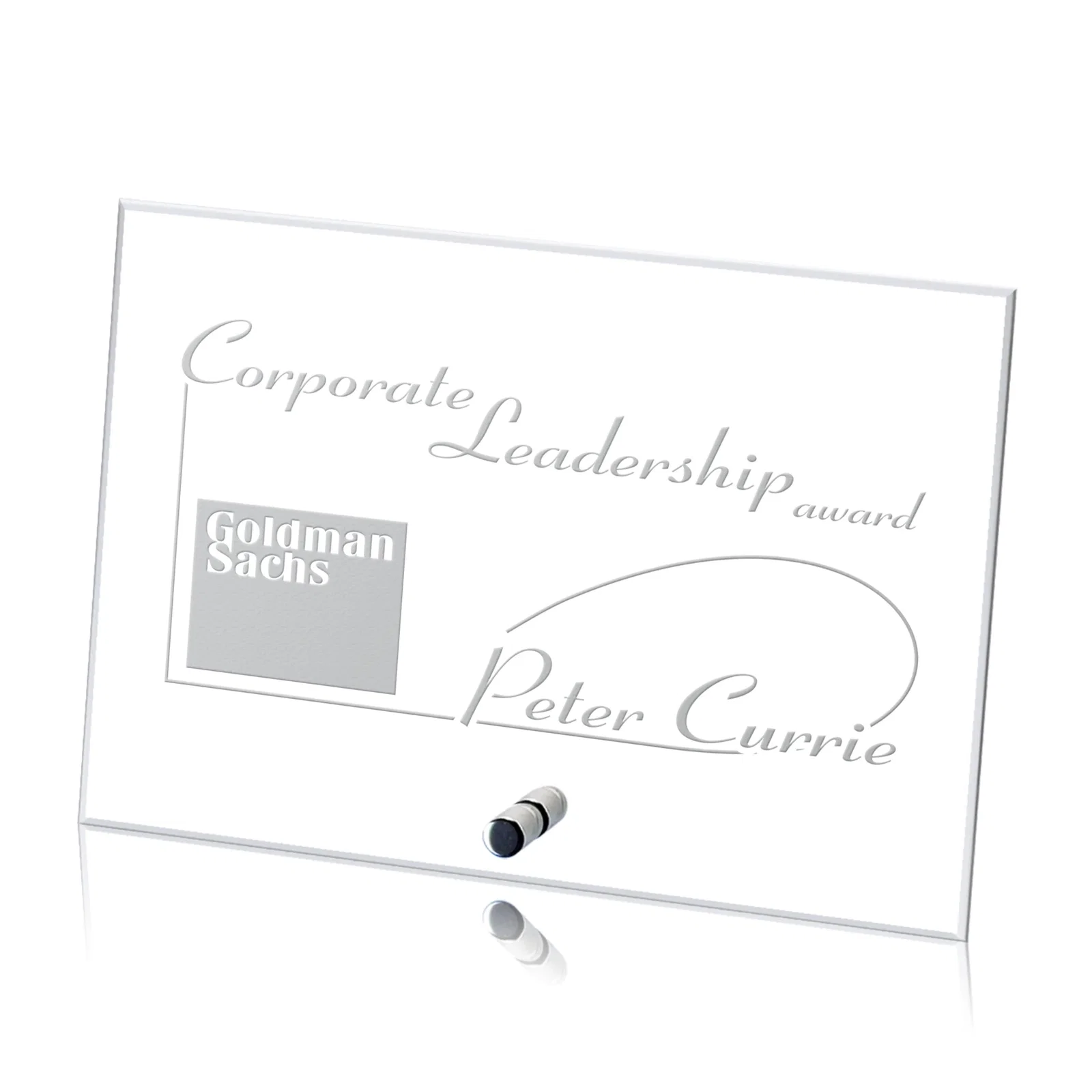 Personalized Starfire Crystal Rectangle Award, Wider Than It Is Tall, awards for corporate award ceremonies