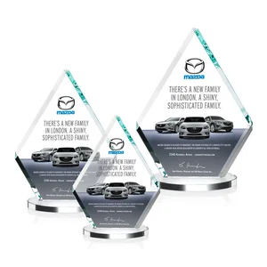 Starfire Crystal Diamond Award on a Clear or Rosewood Base