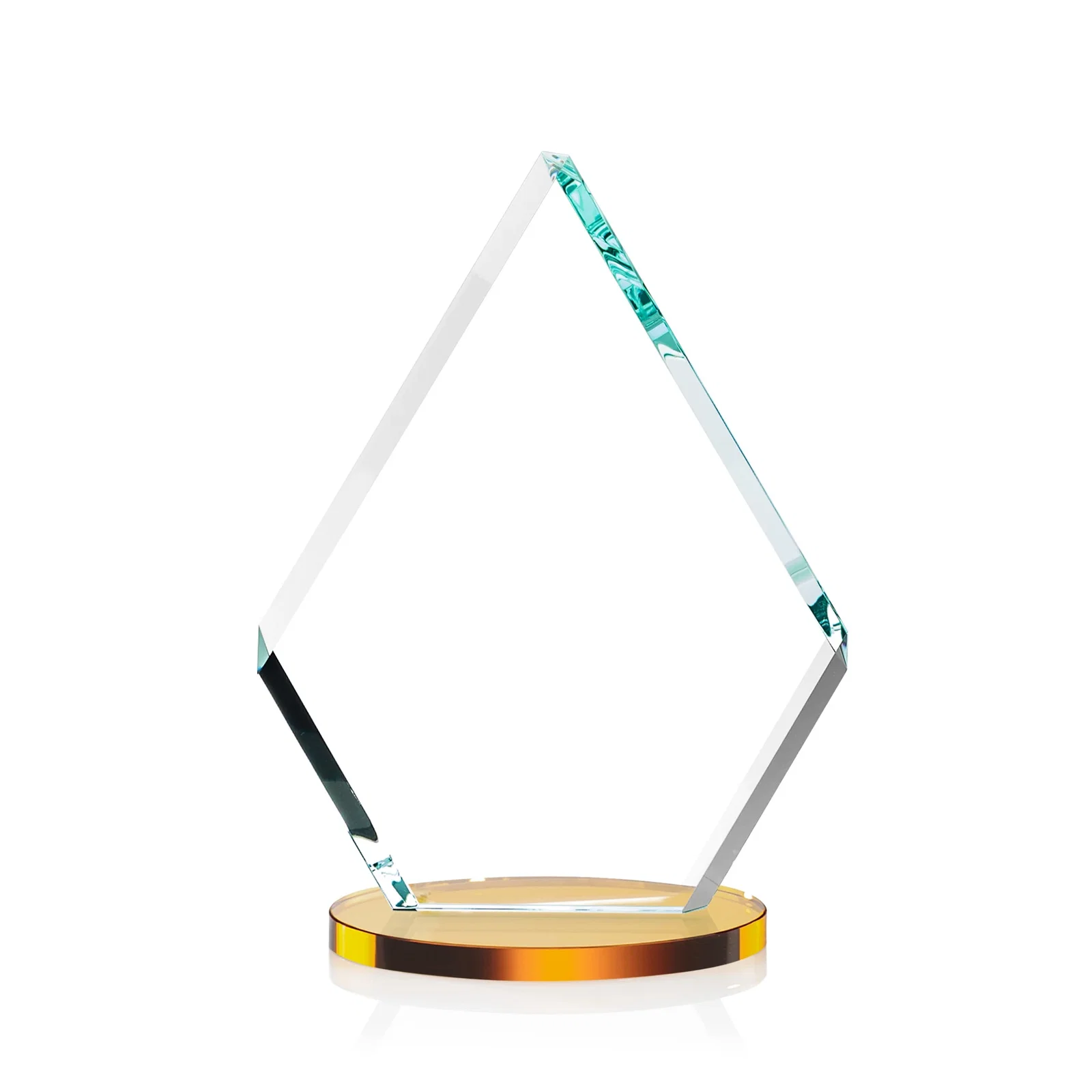 Personalized Starfire Crystal Diamond Award on a Clear or Rosewood Base, with your logo for service anniversary gifts