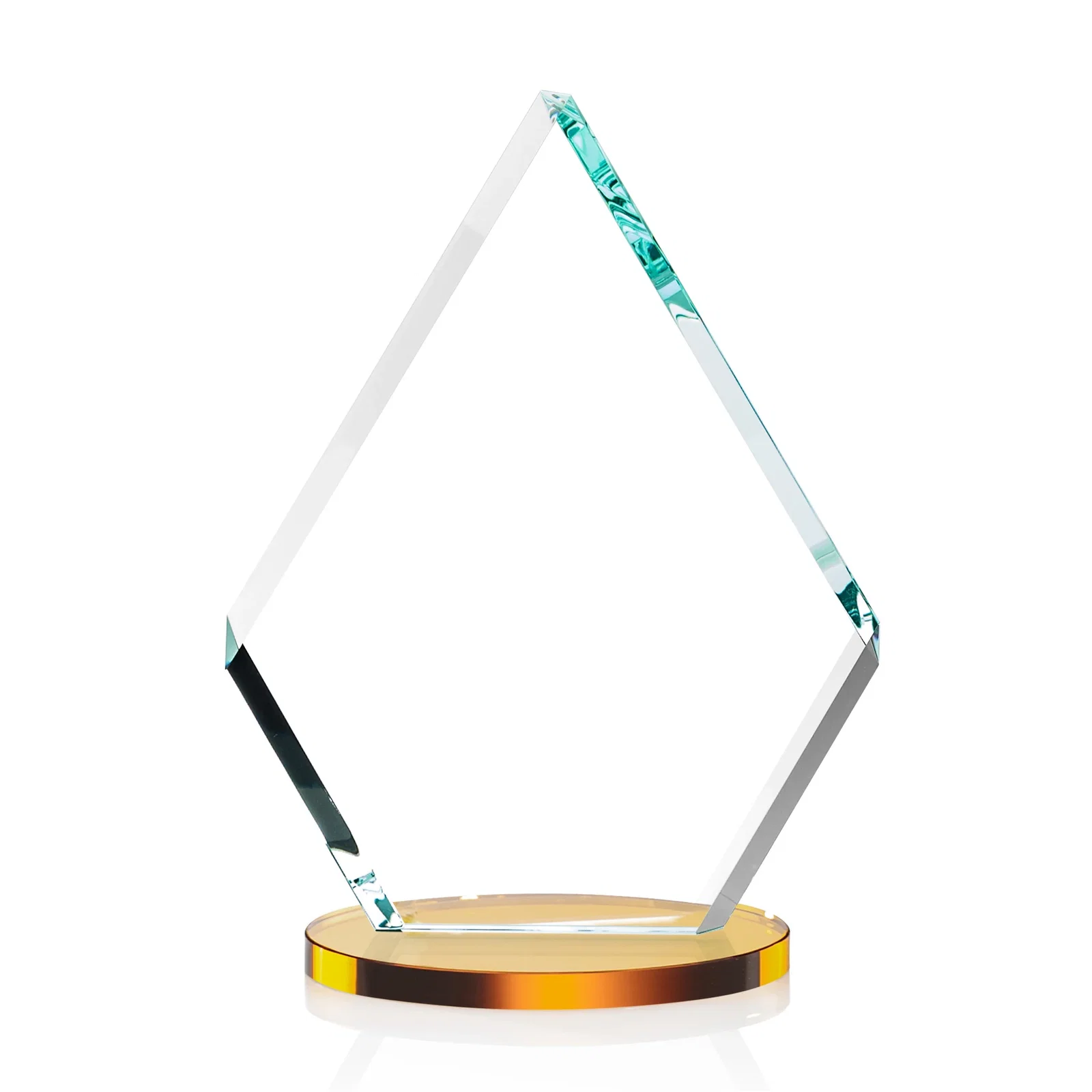 Personalized Starfire Crystal Diamond Award on a Clear or Rosewood Base, with your logo for retirement presentations