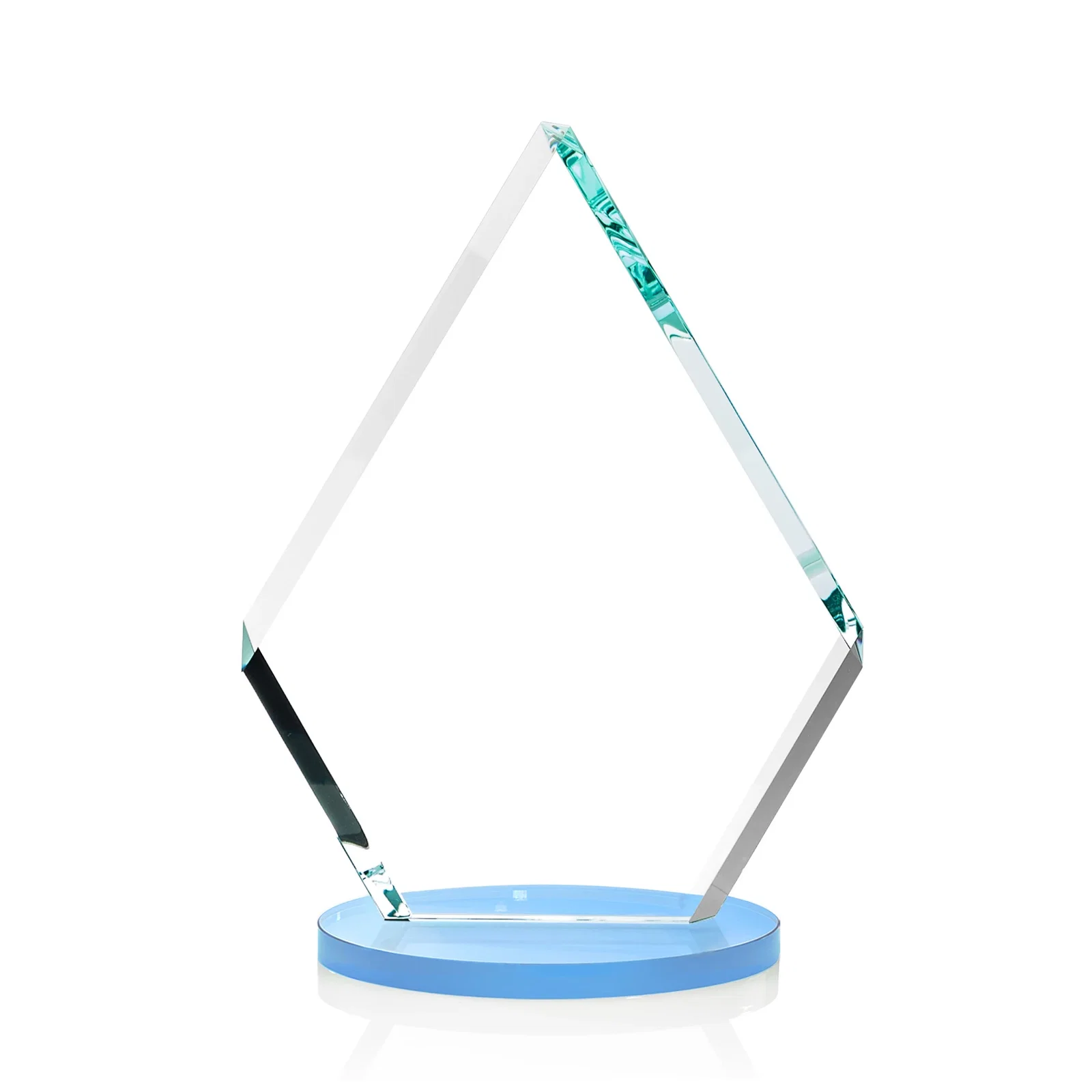 Personalized Starfire Crystal Diamond Award on a Clear or Rosewood Base, with your logo for donor appreciation