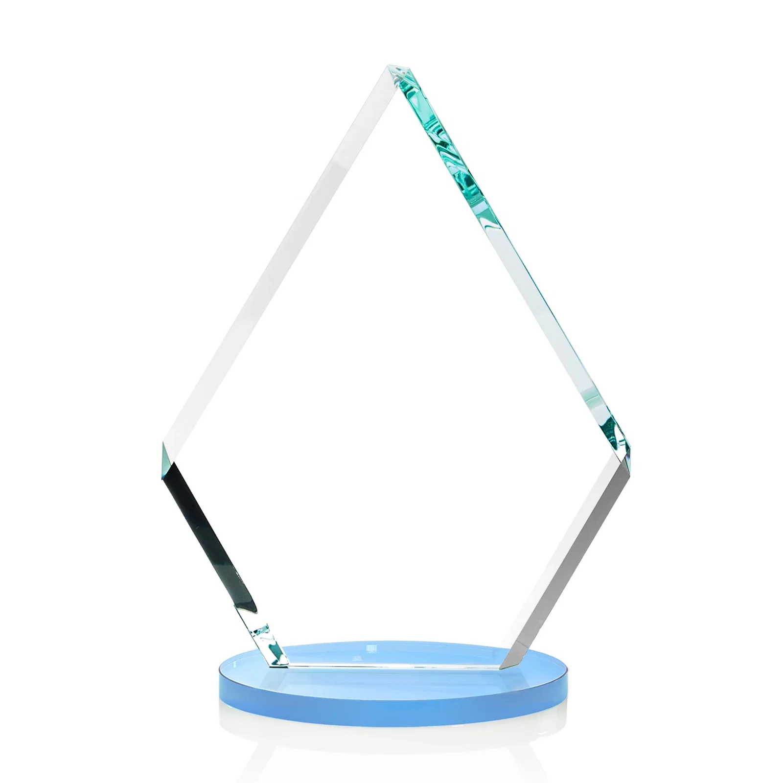 Personalized Starfire Crystal Diamond Award on a Clear or Rosewood Base, with your logo for graduation ceremonies