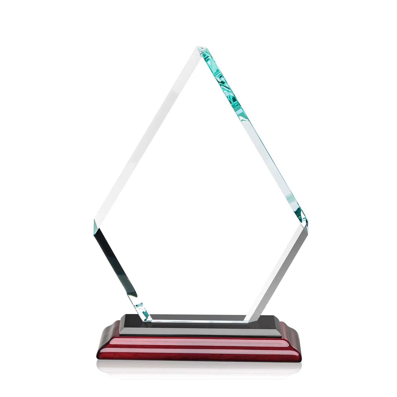 Personalized Starfire Crystal Diamond Award on a Clear or Rosewood Base, with your logo for safety achievement programs
