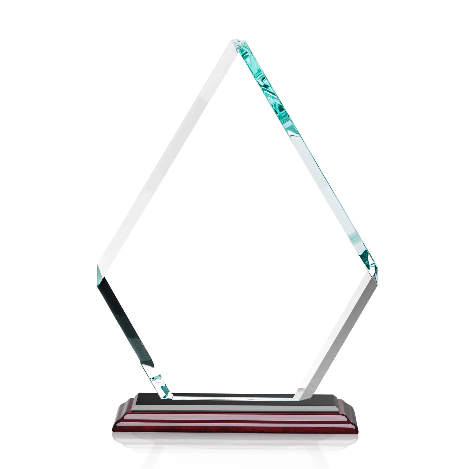 Personalized Starfire Crystal Diamond Award on a Clear or Rosewood Base, with your logo for dealer and partner awards