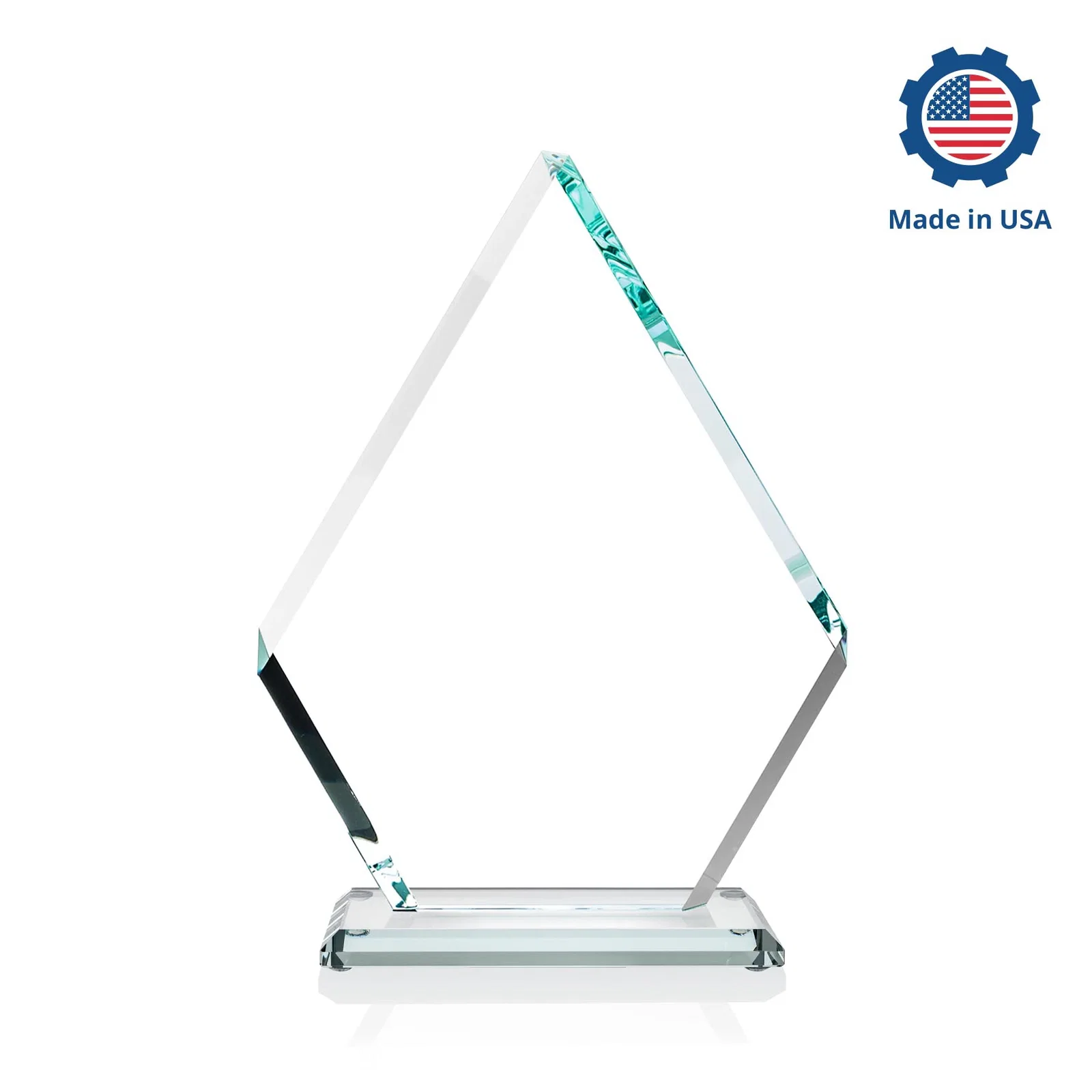 Personalized Starfire Crystal Diamond Award on a Clear or Rosewood Base, with your logo for company anniversary events