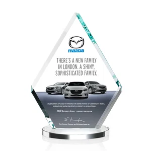 Starfire Crystal Diamond Award on a Clear or Rosewood Base