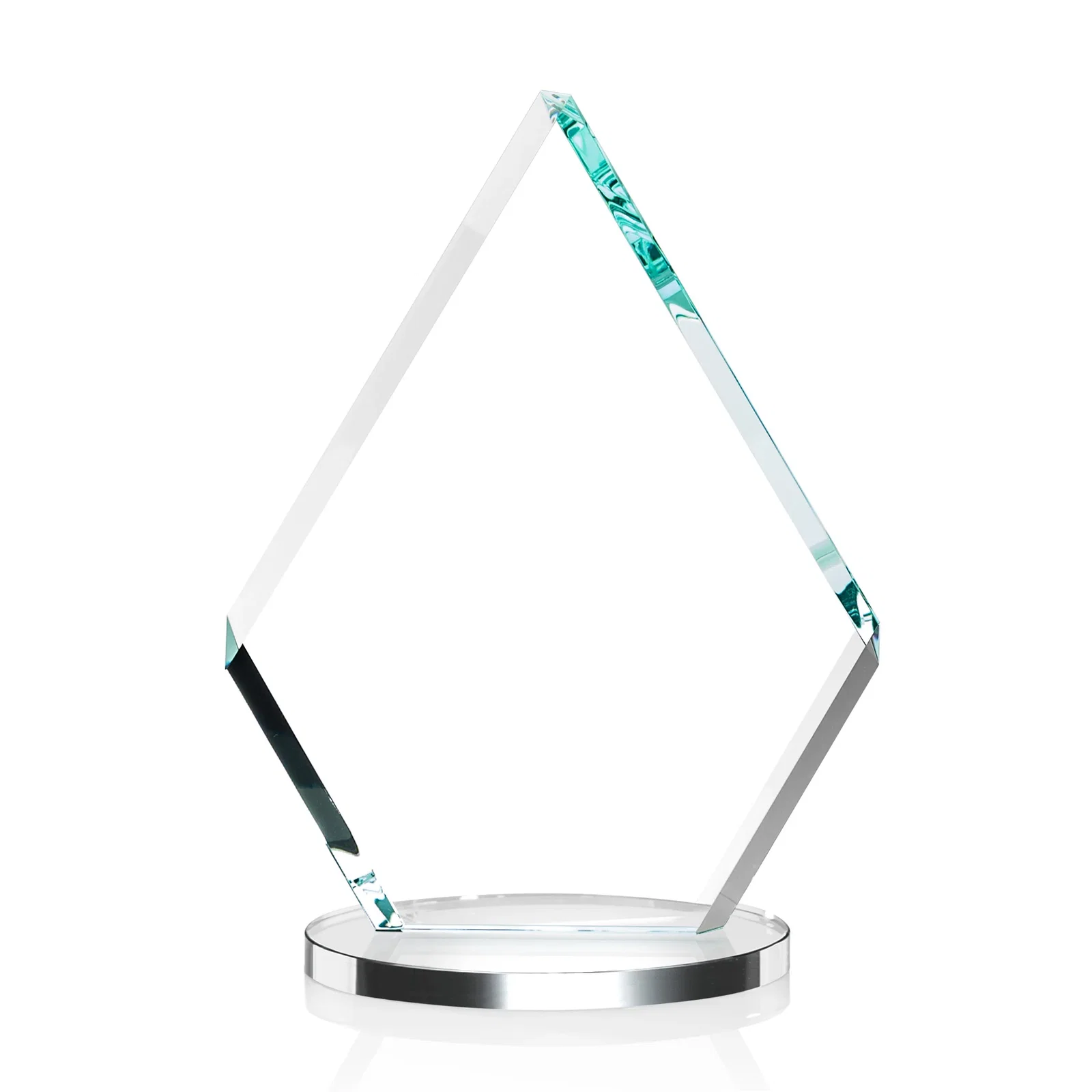 Custom engraved Starfire Crystal Diamond Award on a Clear or Rosewood Base for dealer and partner awards