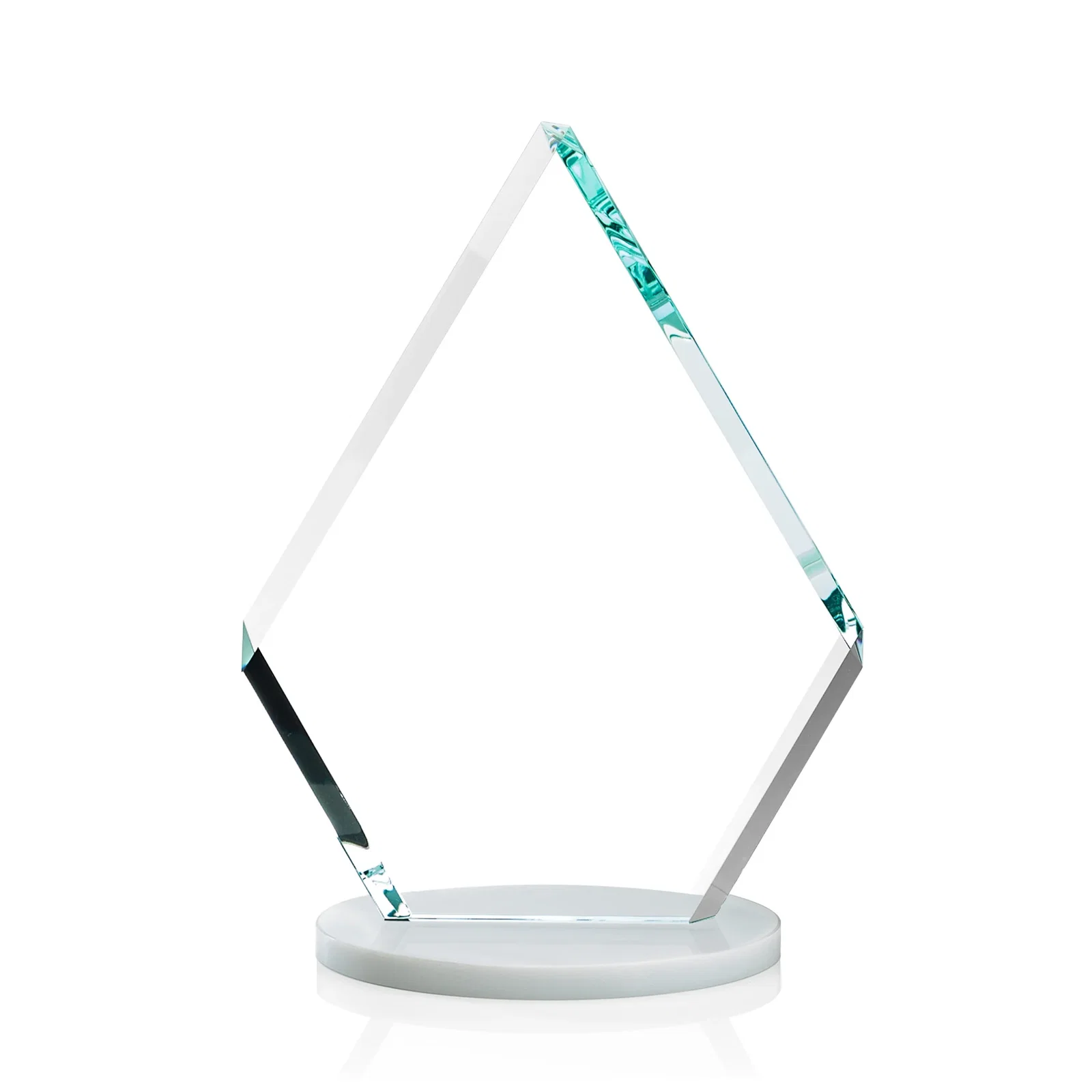 Custom Starfire Crystal Diamond Award on a Clear or Rosewood Base, with your logo for employee recognition