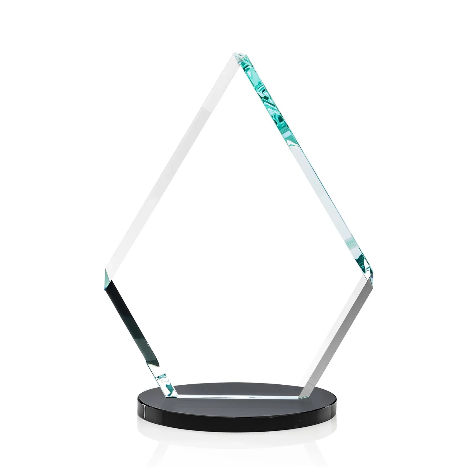Custom Starfire Crystal Diamond Award on a Clear or Rosewood Base, with your logo for sales achievement awards