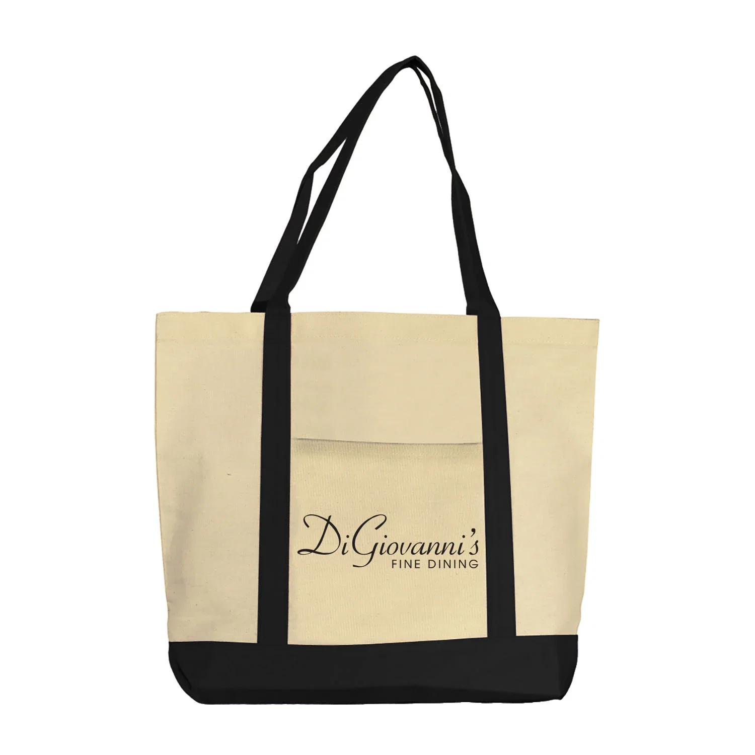 Canvas Boat Tote — Black — view 4