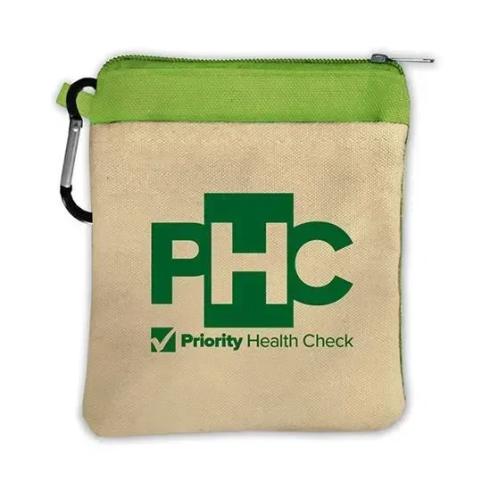 Canvas Zipper Pouch with Carabiner