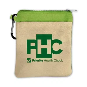 Canvas Zipper Pouch with Carabiner