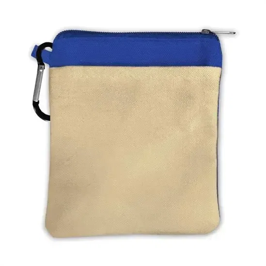 Canvas Zipper Pouch with Carabiner — view 2