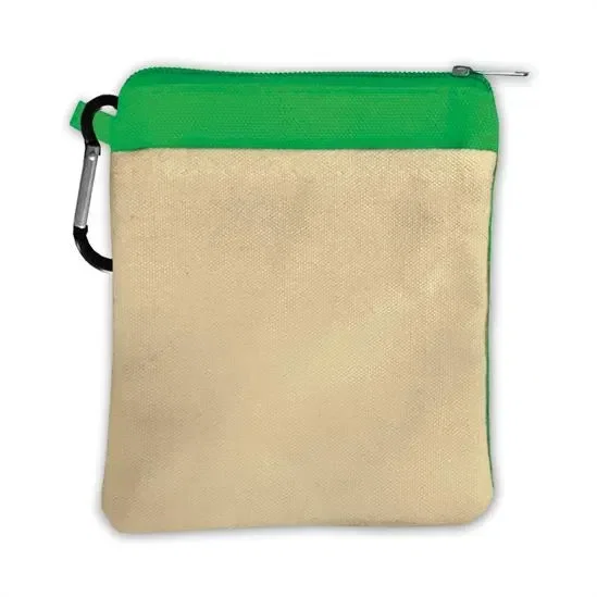 Canvas Zipper Pouch with Carabiner — view 3
