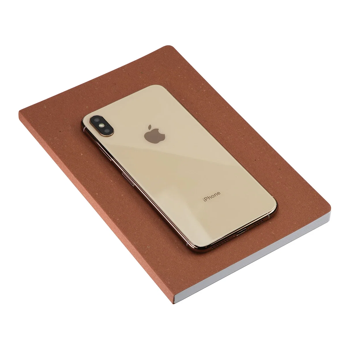 Back view of the branded Canyon Recycled Softcover Journal