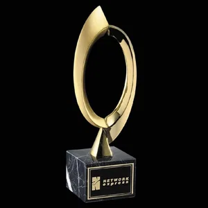Bright and Satin Gold Cast Metal Award on Marble Base