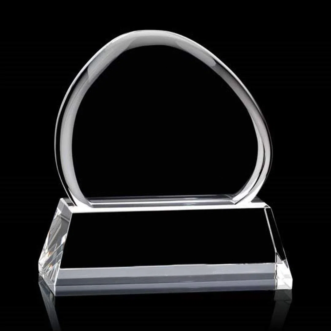 Custom Optical Crystal Iceberg Award With a 4 x 3.25 Back Etch - Cappello, awards for service anniversary gifts