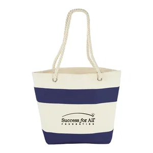 Capri Stripes 12oz Cotton Canvas Shopper Tote