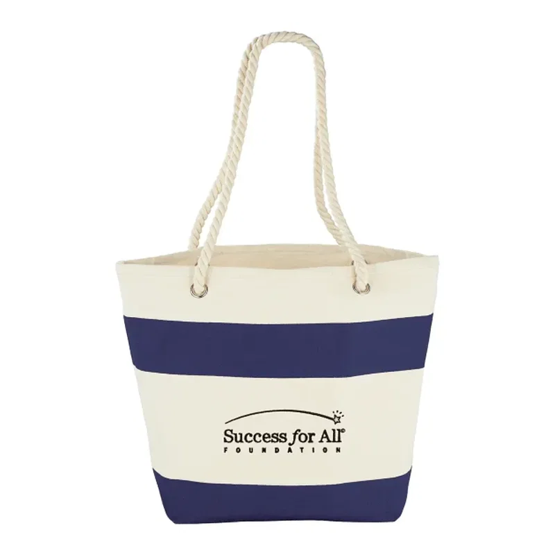 Capri Stripes 12oz Cotton Canvas Shopper Tote