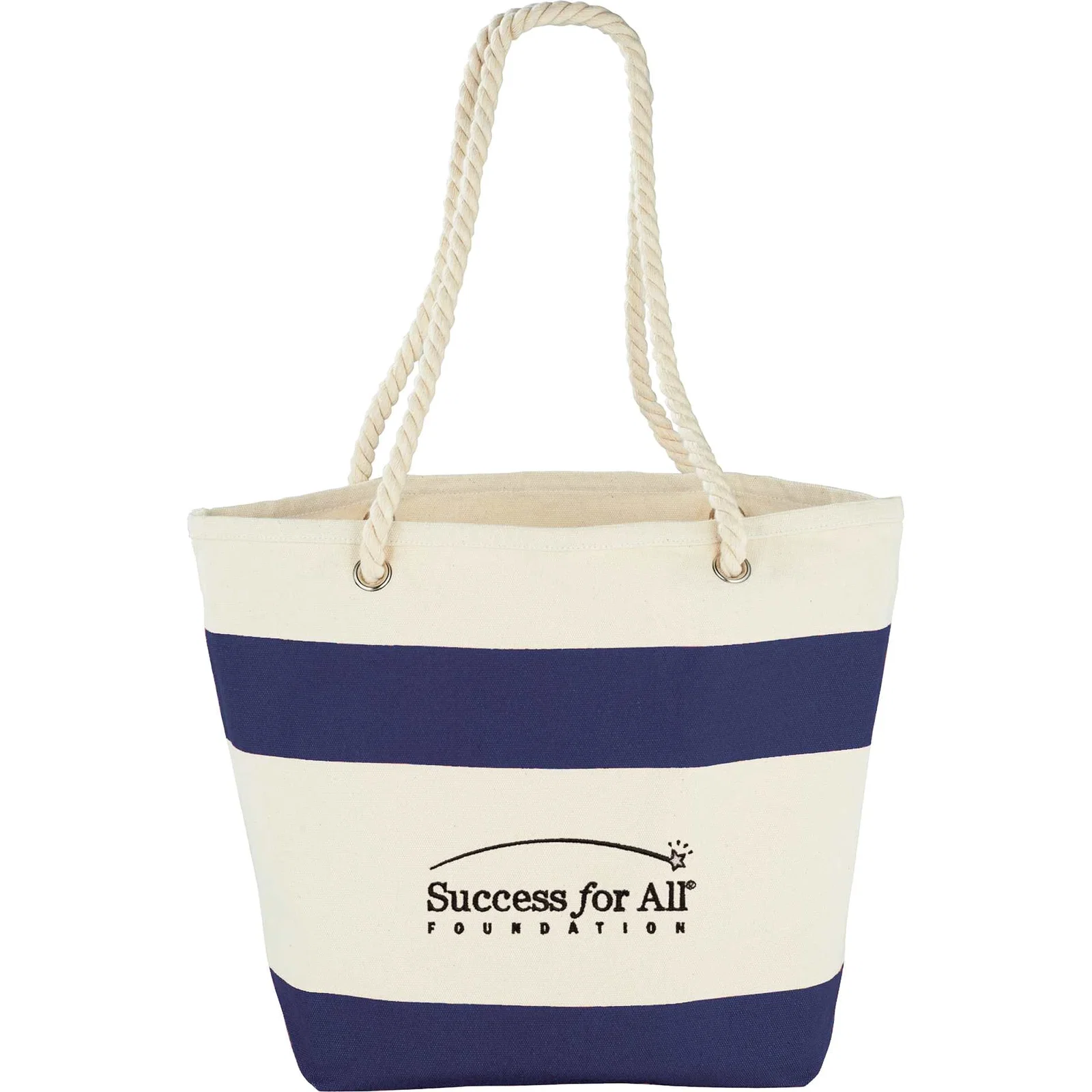 Capri Stripes 12oz Cotton Canvas Shopper Tote — view 4
