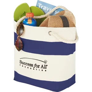 Capri Stripes 12 oz Cotton Canvas Shopper Tote
