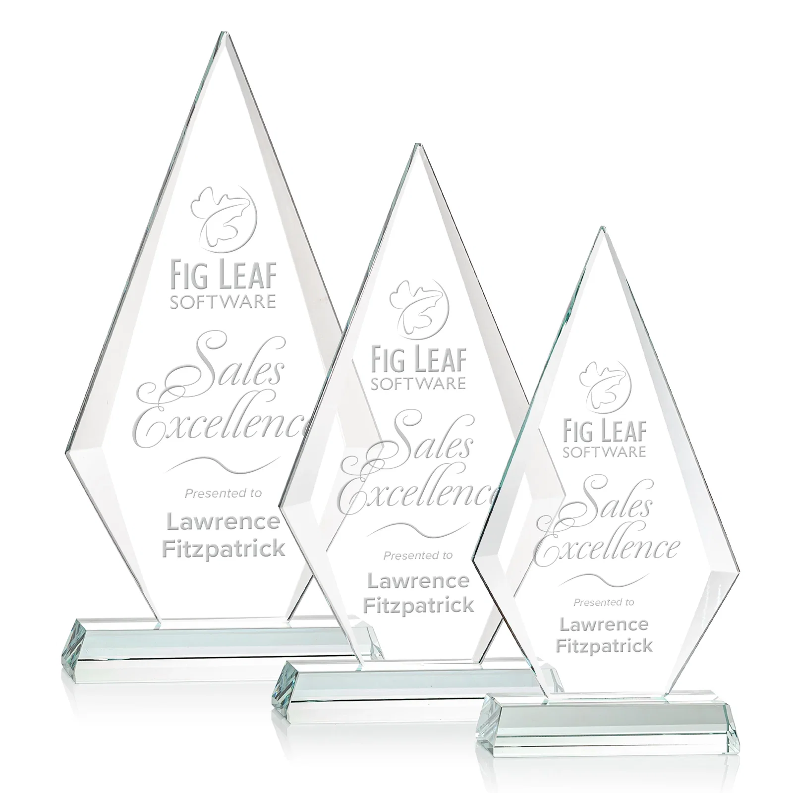 Custom Pointed Cap Starfire Crystal Diamond Award, awards for employee recognition
