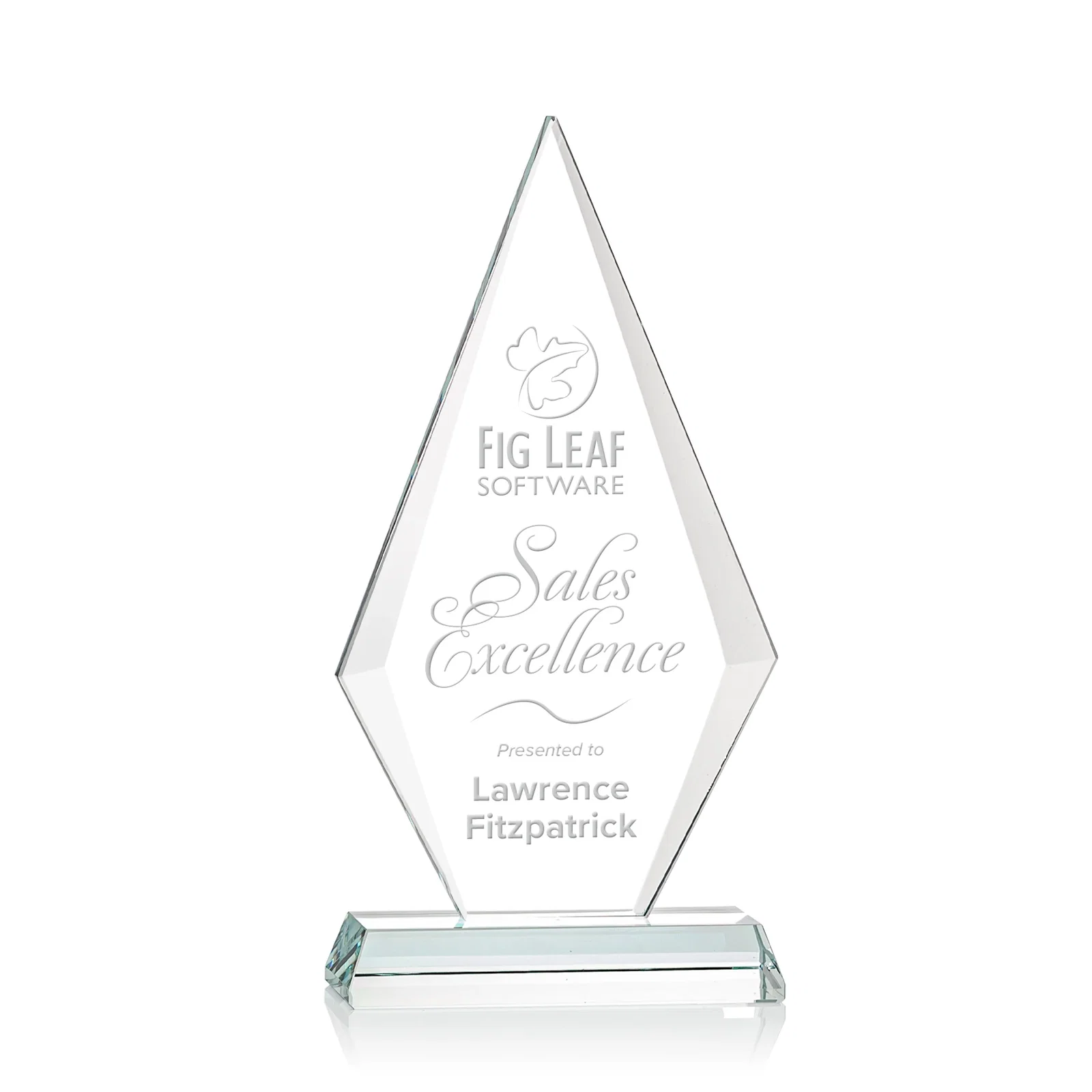 Custom Pointed Cap Starfire Crystal Diamond Award, awards for service anniversary gifts