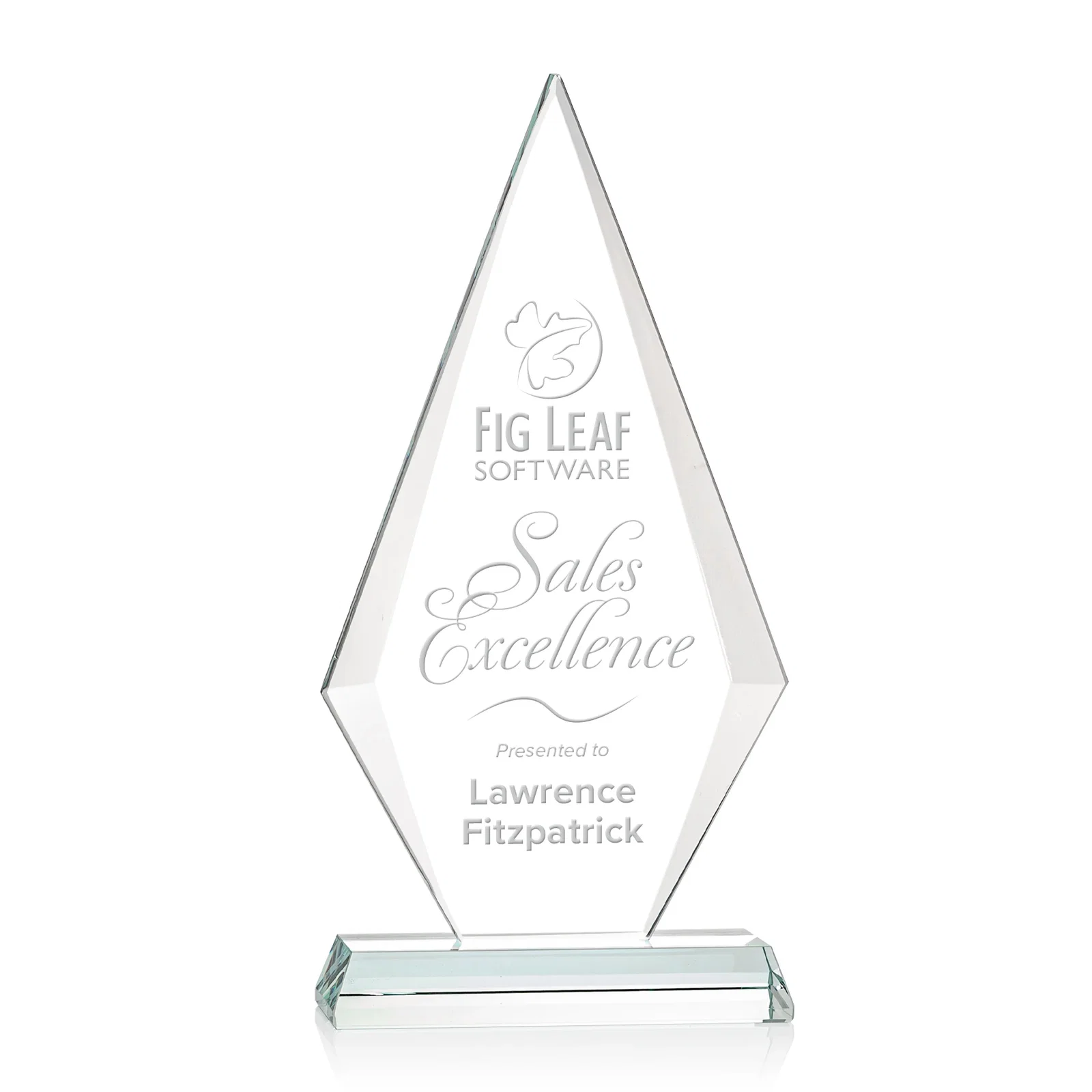 Custom Pointed Cap Starfire Crystal Diamond Award, awards for sales achievement awards