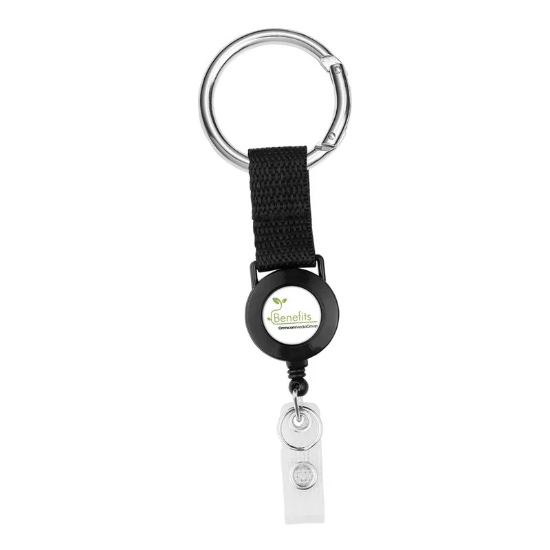Carabiner Badge Holder With Vinyl Strap (Round & Square) — view 12