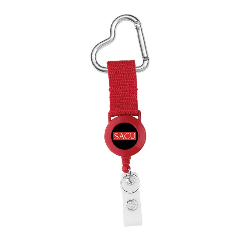 Carabiner Badge Holder With Vinyl Strap (Round & Square) — view 10