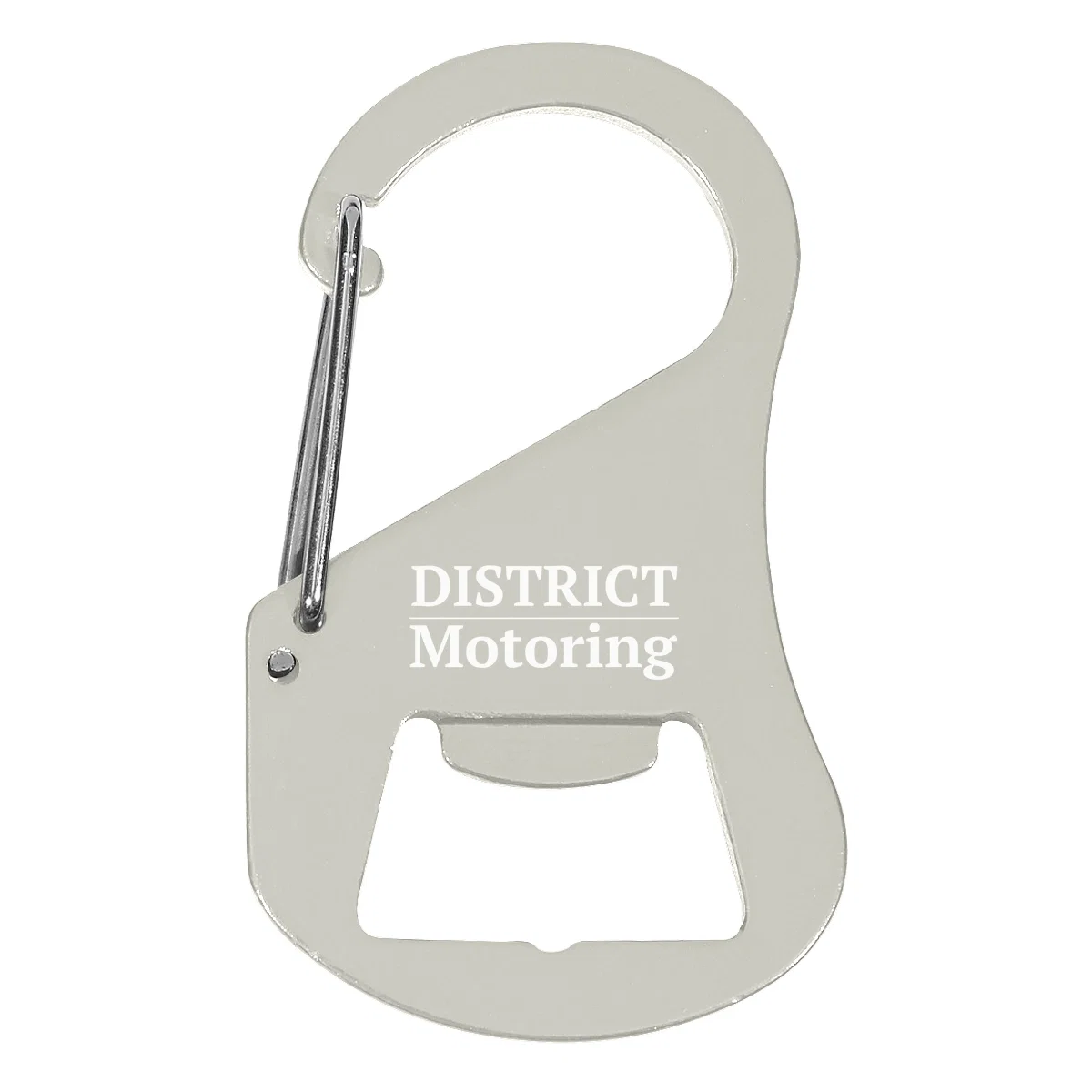 Bottle notch cut into the lower edge of the carabiner frame