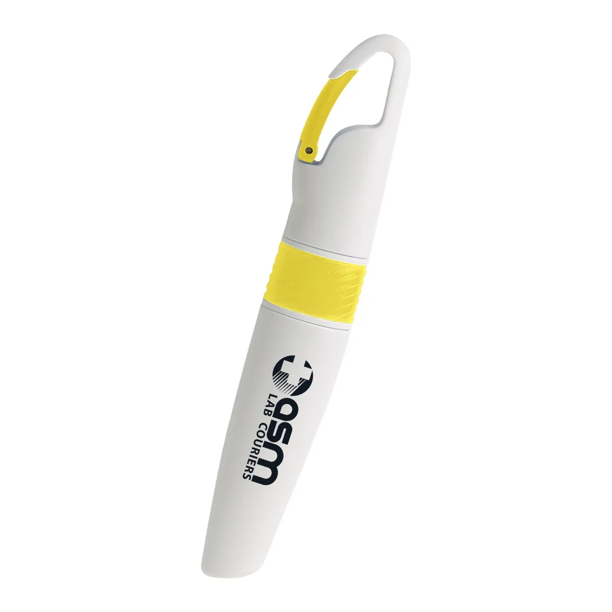 Five inch highlighter built into a clip-on carabiner body