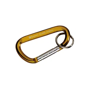 3.5 Inch Aluminum Carabiner with Split Key Ring, Laser Engraved