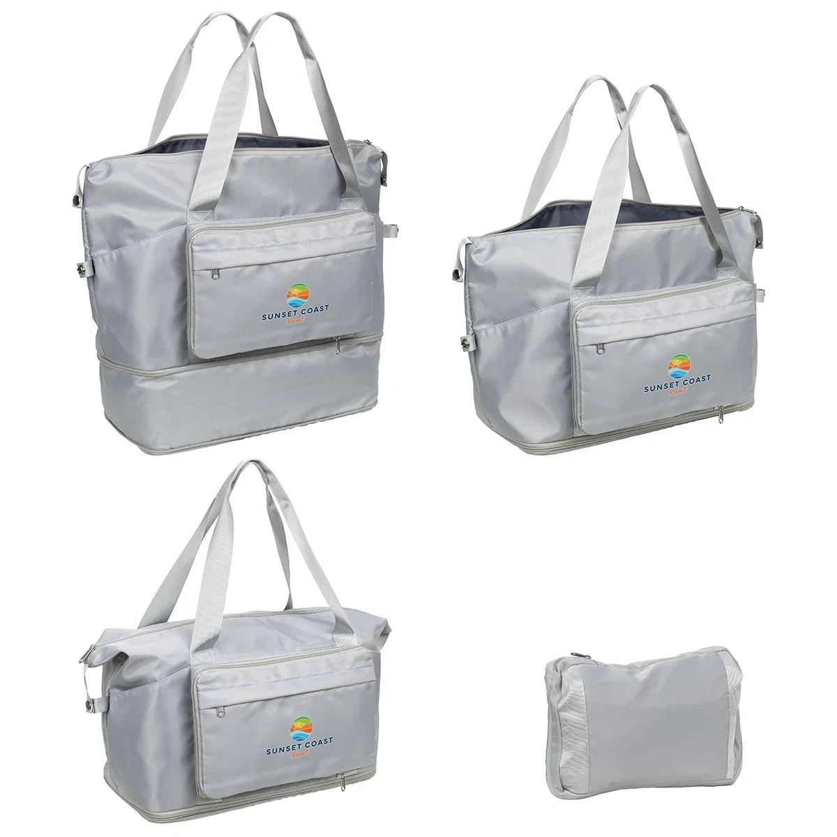Close-up of the Caravan Tote's branded logo imprint area