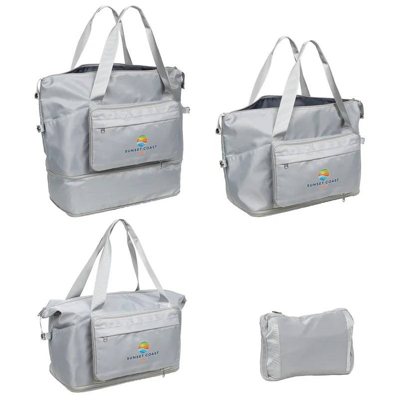 Close-up of the Caravan Tote's branded logo imprint area