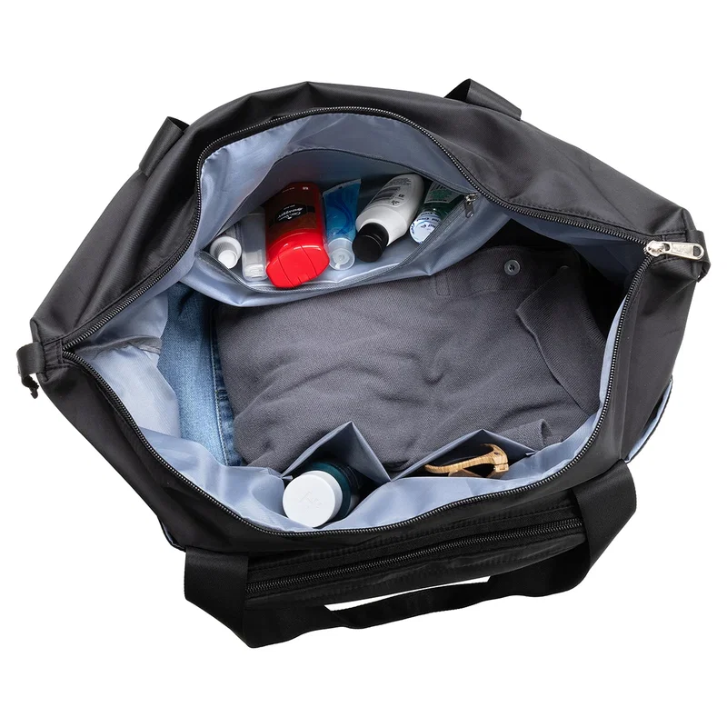 Caravan Travel Tote shown collapsed flat for compact storage