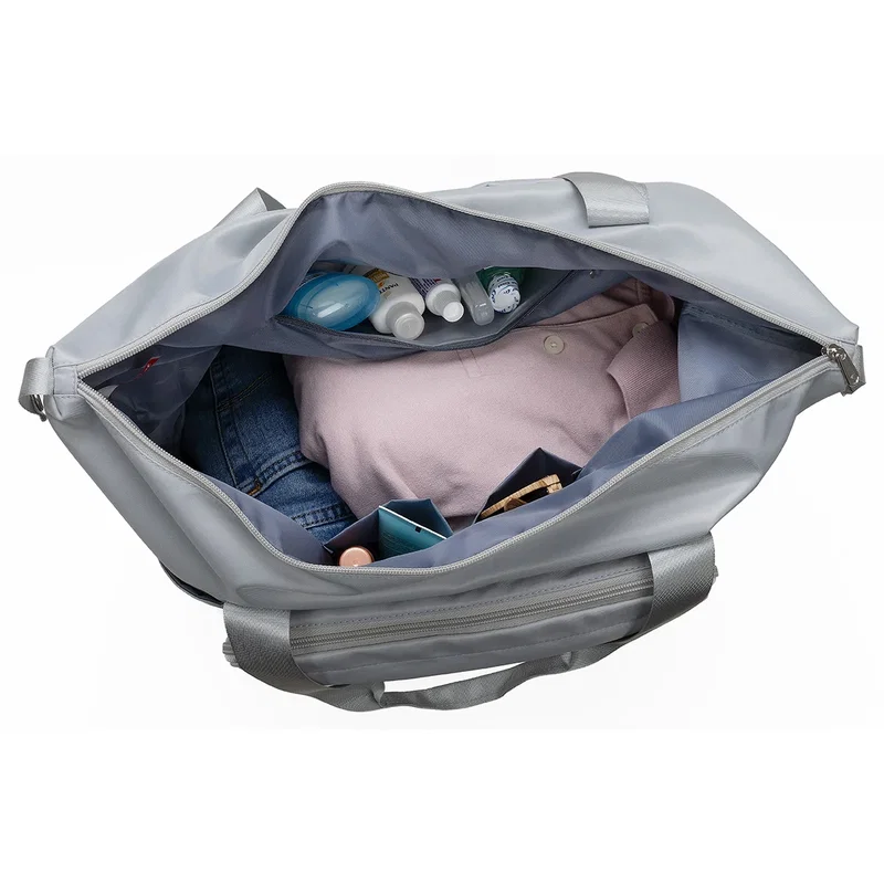 Interior view of the Caravan Expandable Polyester Travel Tote's main compartment