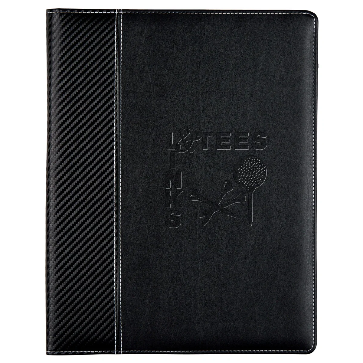 Textured cover surface with a woven carbon pattern
