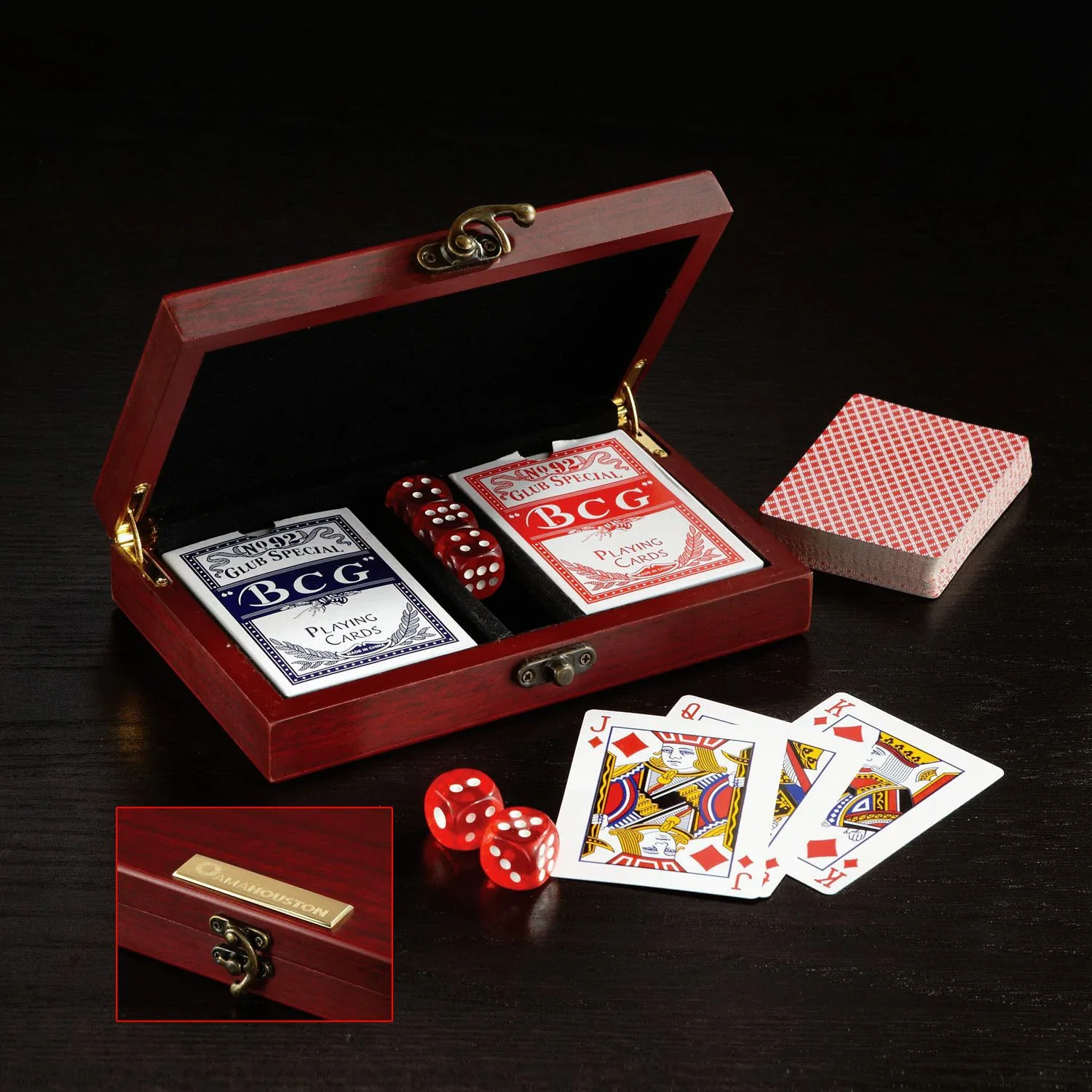 Imprinted Card and Dice Set — Brown — view 2