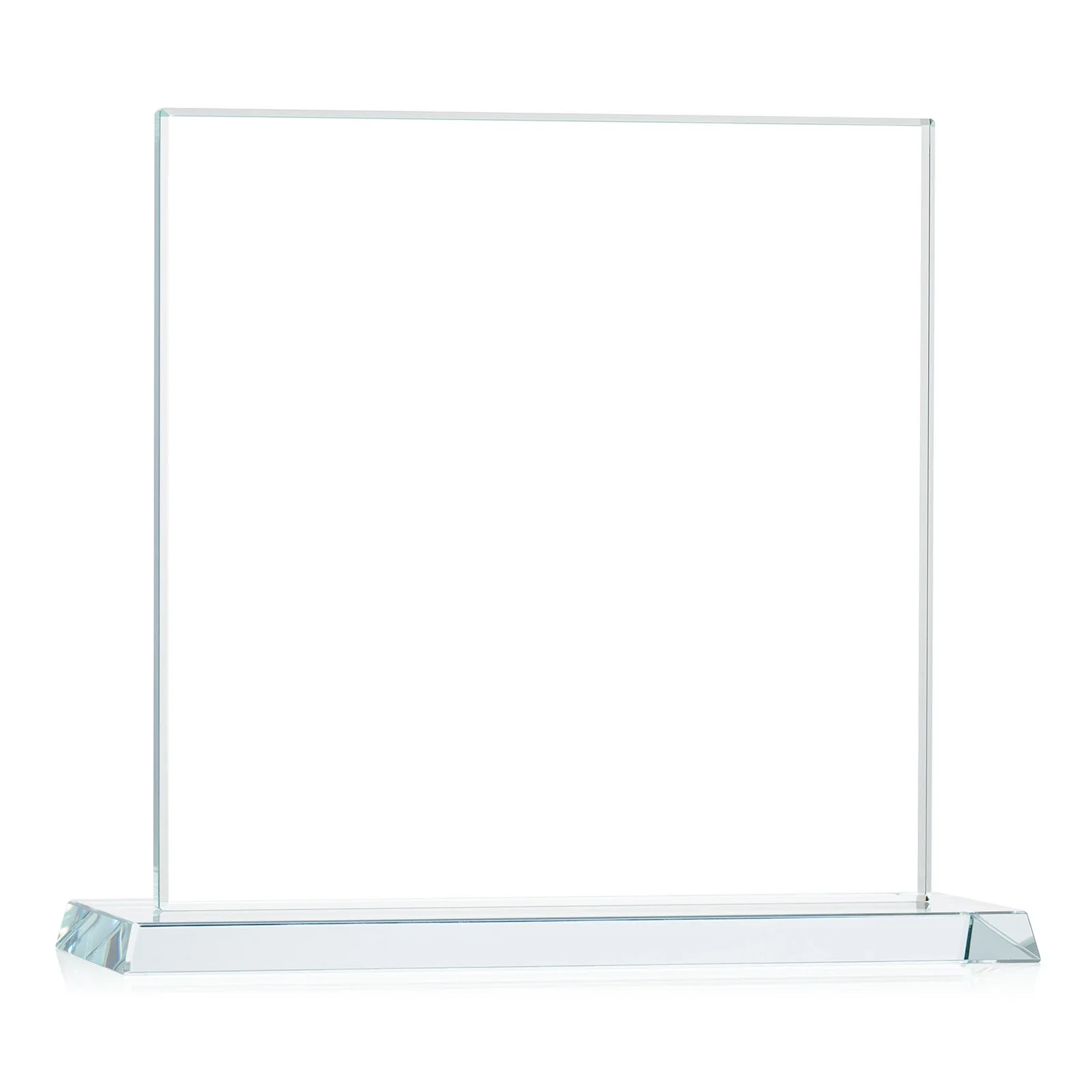 Promotional Starfire Crystal Square Award on Matching Beveled Base, awards for volunteer appreciation